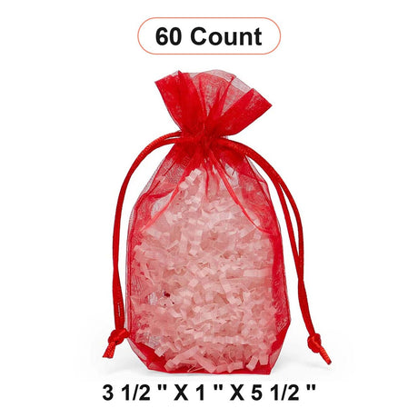 Flat Bottom Organza Bags 3 1/2''x1''x5 1/2'' for Elegant Gifts