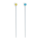Dritz Crystal Glass Head Pins - 1.875" Assorted Colors - 100 PC