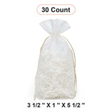 Flat Bottom Organza Bags 3 1/2''x1''x5 1/2'' for Wedding Favors
