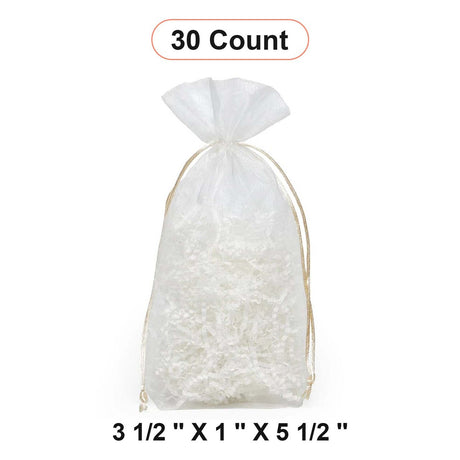 Flat Bottom Organza Bags 3 1/2''x1''x5 1/2'' for Wedding Favors