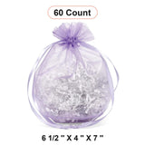 Wide Round Flat Bottom Organza Bags 6 1/2'' x 4'' x 7'' for Favor Packaging