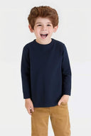 RADYAN® Toddler Cotton Jersey Long Sleeve Crewneck Tee