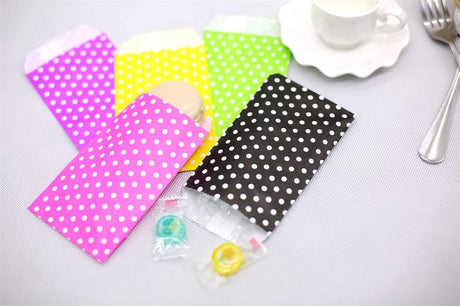 Polka Dot Charm Bags Generous Capacity 6 3/8" x 8 1/2"