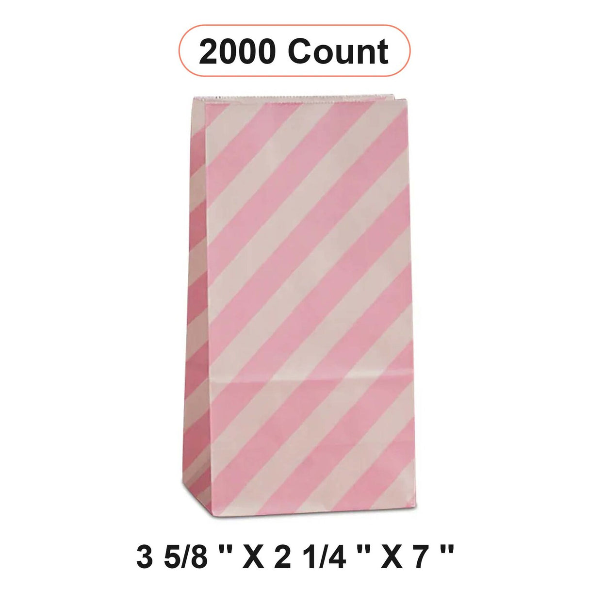 Diagonal Stripe Design SOS Bags 3 5/8'' x 2 1/4'' x 7''