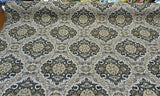 Swavelle Munsee Royal Onyx Damask Chenille Fabric - Antique Gold, Charcoal Black, Taupe Medallion Pattern, 54" Width (1 Yard)
