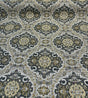Swavelle Munsee Royal Onyx Damask Chenille Fabric - Antique Gold, Charcoal Black, Taupe Medallion Pattern, 54" Width (1 Yard)