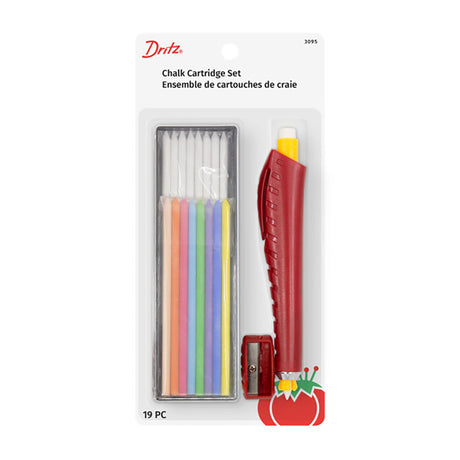 Dritz Chalk Pen Holder and Cartridge Set with Sharpener - Assorted Colors