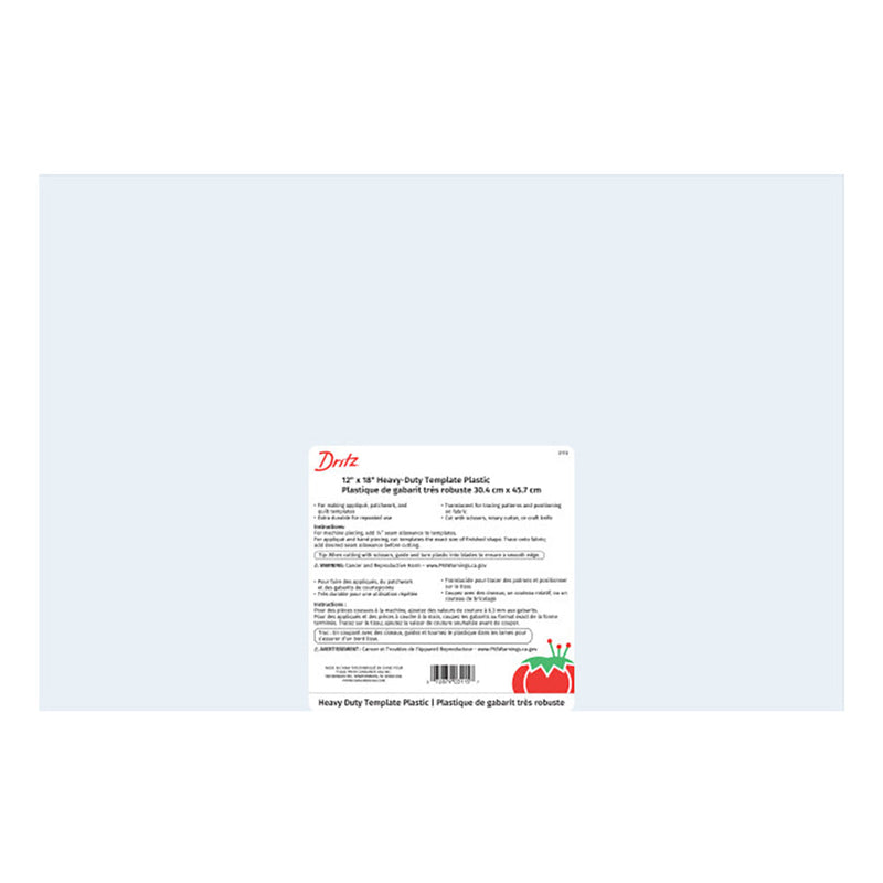 Dritz Heavy Duty Template Plastic - Semi-Opaque - 12"x 18"