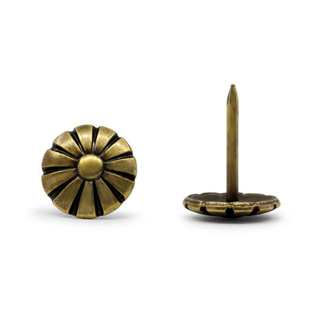 Dritz Home Decorative Nails, Daisy - 7/16" Antique Brass - 24 PC