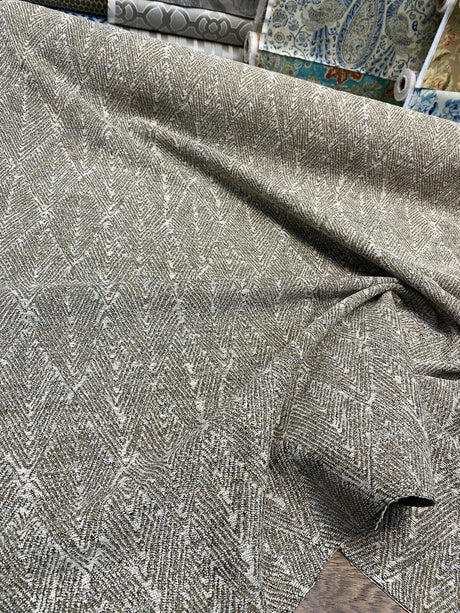 Diamond Ball Antique Dove Chenille Upholstery Fabric - Beige, Woven Chenille, 54" Width, 4" Horizontal Repeat, 8" Vertical Repeat (1 Yard)