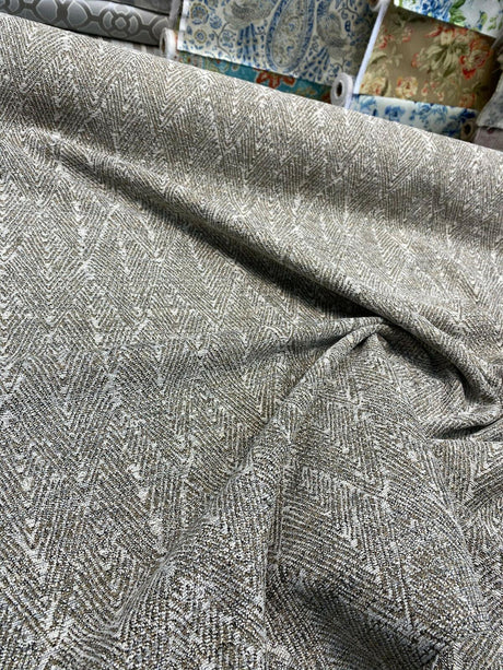 Diamond Ball Antique Dove Chenille Upholstery Fabric - Beige, Woven Chenille, 54" Width, 4" Horizontal Repeat, 8" Vertical Repeat (1 Yard)