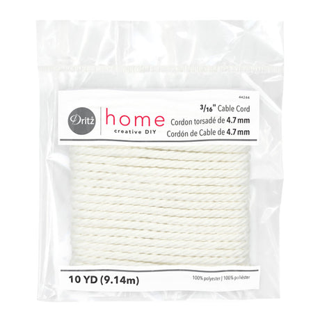Dritz Home Cable Cord - White - 3/16" x 10yds