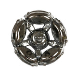 Swarovski Hematite and Jet Rhinestones Shank Back Button - 44L/28mm