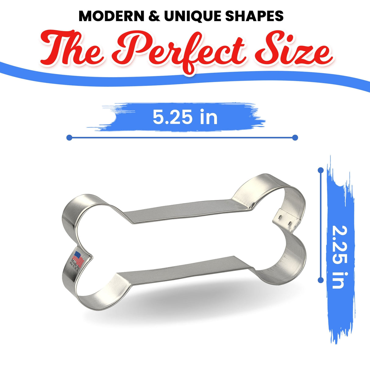 Dog Bone Tin Cookie Cutter 5.25 in B1033