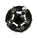 Swarovski Hematite and Jet Rhinestones Shank Back Button - 44L/28mm