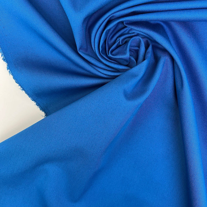 Blue Polyester Cotton Gabardine Twill