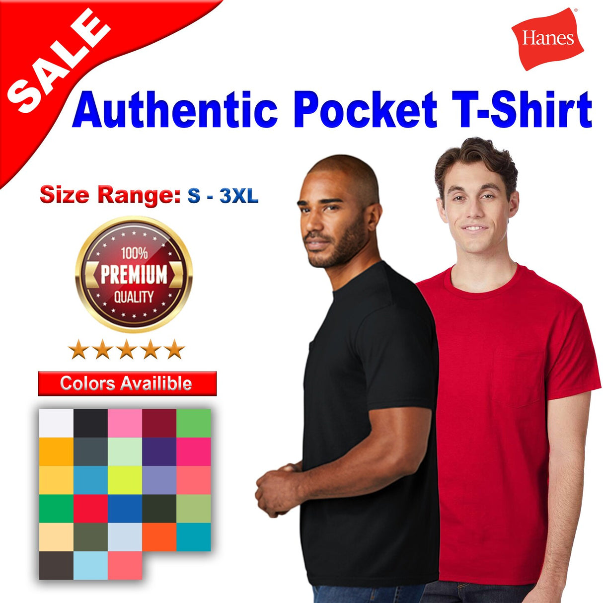 Hanes® Authentic Pocket T-Shirt