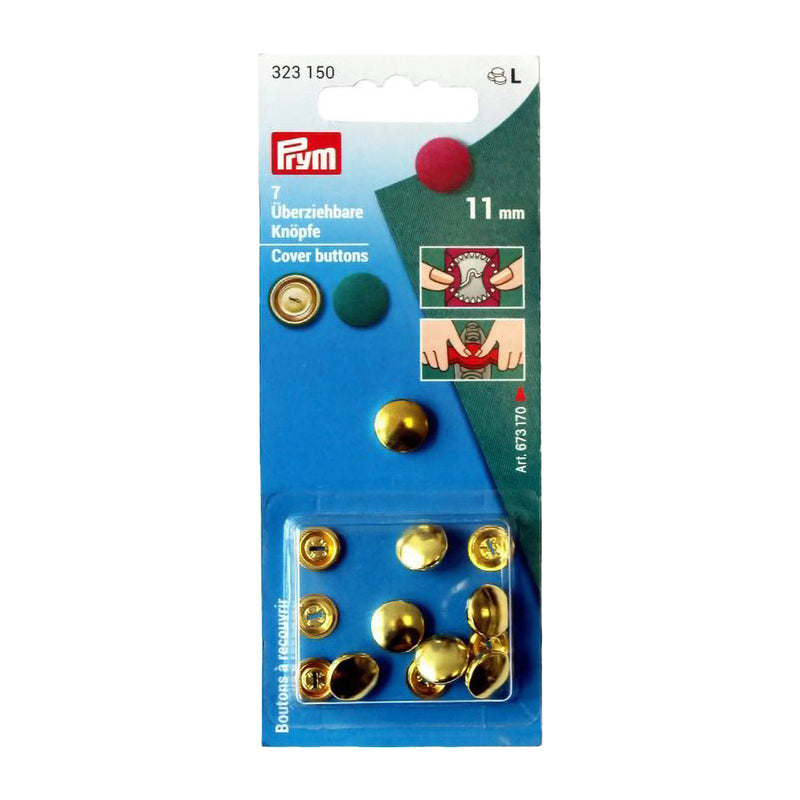 Prym Cover Buttons - Gold 11mm - 7 ct