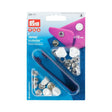 Prym Jersey Press Fasteners and Tools - White Capped 12mm - 6pc