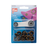 Prym Jersey Press Fasteners and Tools - Antique Brass 18mm - 6pc