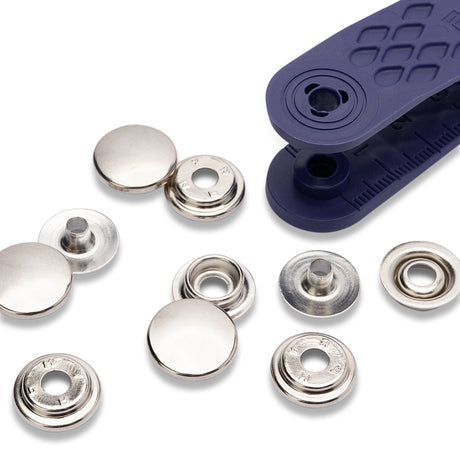 Prym Sport & Camping Press Fasteners and Tools - Silver 15mm - 10pc
