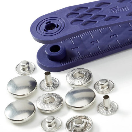 Prym Anorak Press Fasteners with Tools - Silver 15mm - 10pc