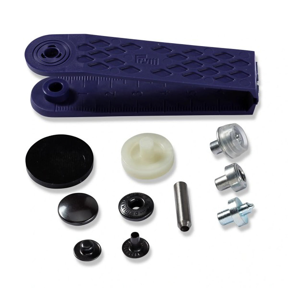 Prym Anorak Press Fasteners with Tools - Oxidized Black 15mm - 10pc