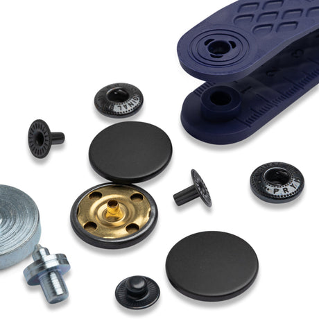Prym Anorak Press Fasteners with Tools - Matte Oxidized Black 20mm - 6pc