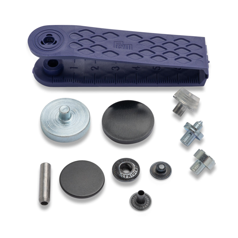 Prym Anorak Press Fasteners with Tools - Matte Oxidized Black 20mm - 6pc