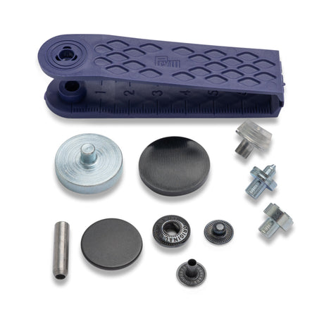 Prym Anorak Press Fasteners with Tools - Matte Oxidized Black 20mm - 6pc