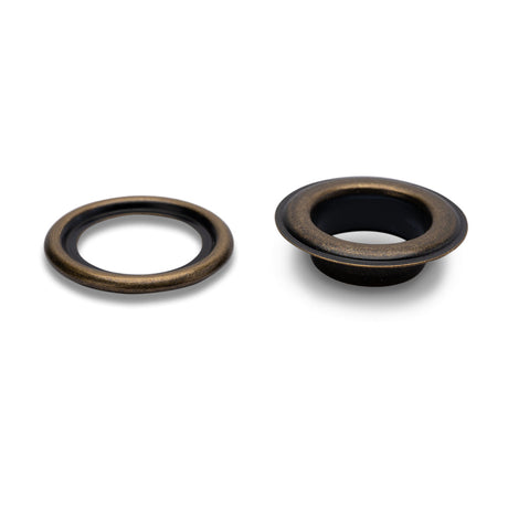 Prym Eyelets with Washers and Tools - Antique Brass 14mm - 10pc