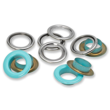 Prym Eyelets with Washers - Mint 14mm - 15pc