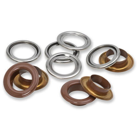 Prym Eyelets with Washers - Dark Brown 14mm - 15pc