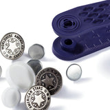 Prym Jeans Buttons - Antique Silver American Star 17mm - 8pc