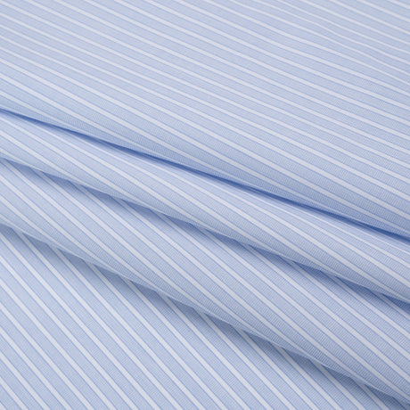 Cotton Shirting - Blue Bell and White Chambray Stripes - Deadstock