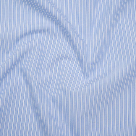 Cotton Shirting - Blue Bell and White Chambray Stripes - Deadstock