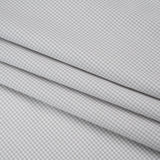 Cotton Shirting - Greige, White and Charcoal Shadowed Checks - Deadstock