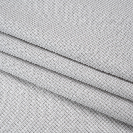Cotton Shirting - Greige, White and Charcoal Shadowed Checks - Deadstock