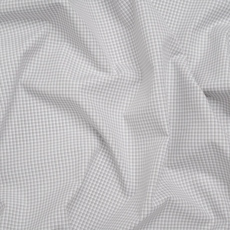 Cotton Shirting - Greige, White and Charcoal Shadowed Checks - Deadstock
