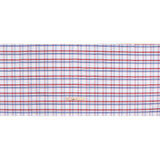 Cotton Oxford Shirting - Sky Blue, Tango Red and White Plaid - Deadstock