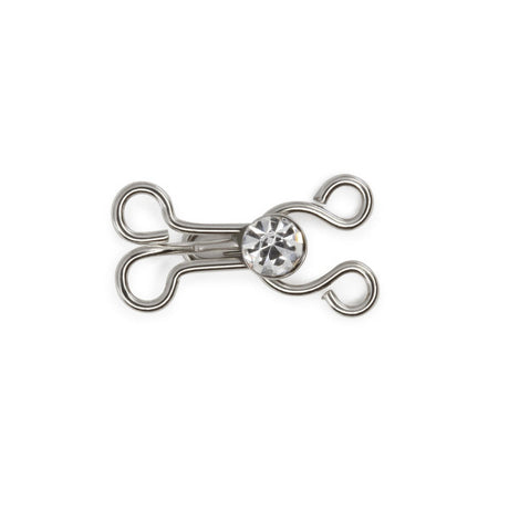 Dritz Decorative Hooks & Eyes with Rhinestones - Nickel - 3 Sets