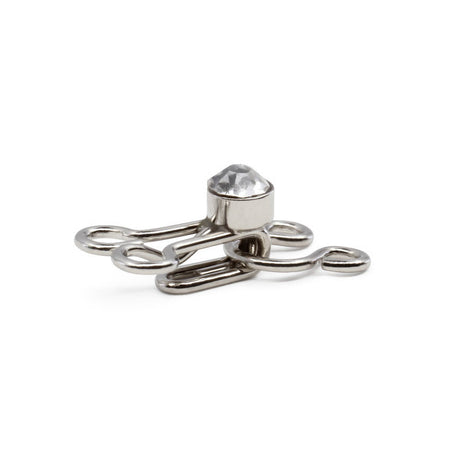 Dritz Decorative Hooks & Eyes with Rhinestones - Nickel - 3 Sets