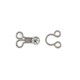 Dritz Decorative Hooks & Eyes with Rhinestones - Nickel - 3 Sets