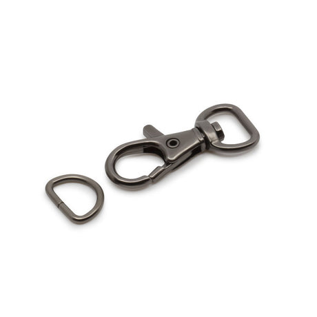 Dritz Small Swivel Hook & D-Ring - 1/2" Gunmetal - 1 set