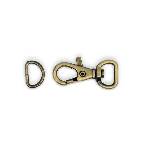 Dritz Small Swivel Hook & D-Ring - 1/2" Antique Brass - 1 set