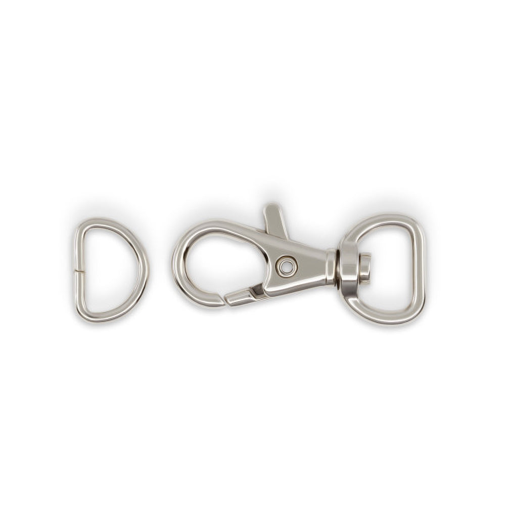 Dritz Small Swivel Hook & D-Ring - 1/2" Nickel - 1 set