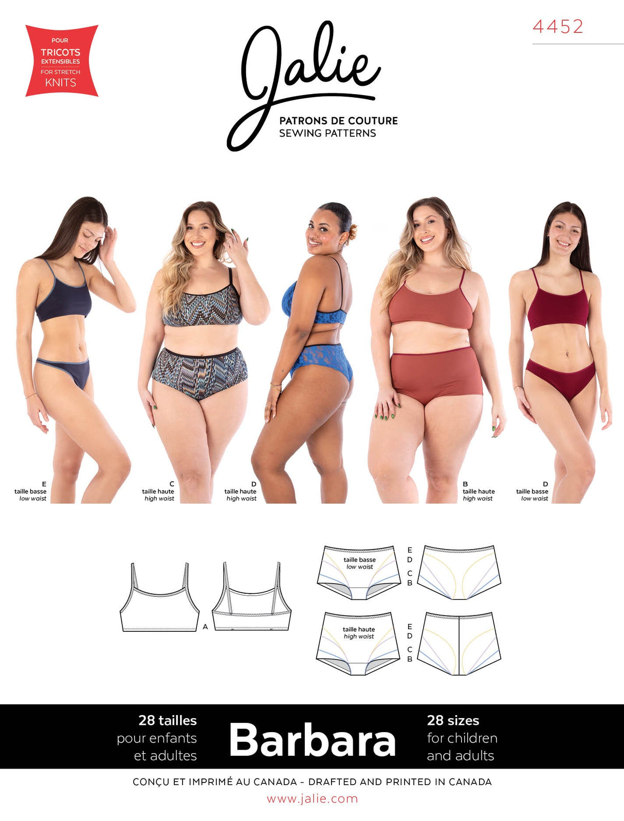 Sewing Pattern Barbara Underwear Set by Jalie