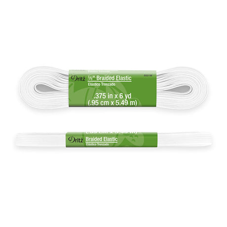 Dritz Braided Elastic - White - 0.375" x 6yds