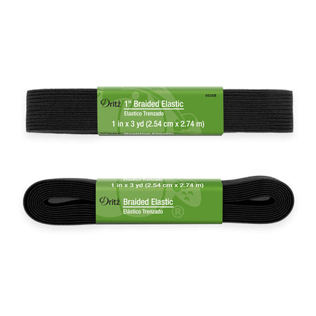 Dritz Braided Elastic - Black - 1" x 3yds