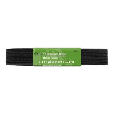 Dritz Braided Elastic - Black - 1" x 3yds